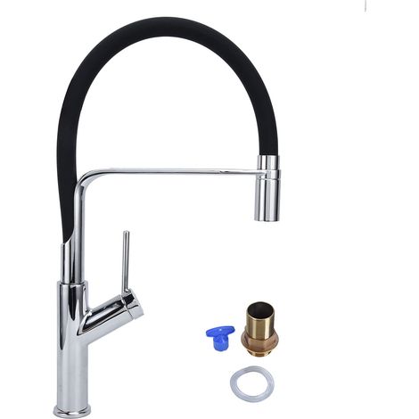 Robinet de Cuisine, Arroseur en Cuivre à Bec Rotatif, Placage de Robinet, Robinet d'eau à Manette Unique en Laiton étanche pour la Maison.