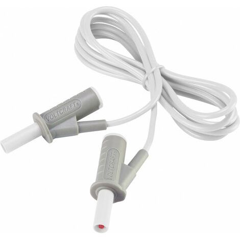 VOLTCRAFT MSB-501 Sicherheits-Messleitung Lamellenstecker 4 mm Lamellenstecker 4 mm 1.50 m Weiß 1 St (1/5)