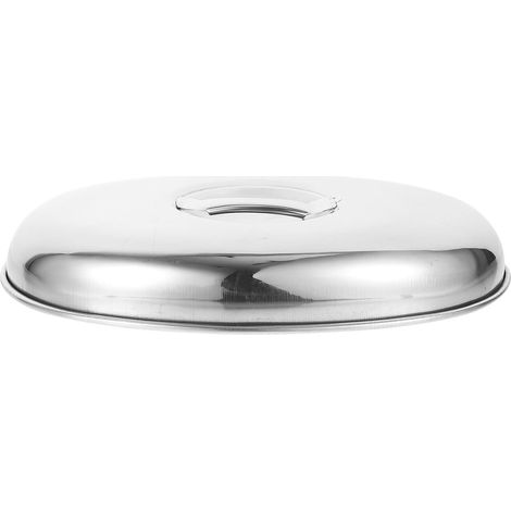 Couvercle Alimentaire Ovale Acier Inoxydable Antidérapant Cloche Inox Protection Poussière pour Cuisine Maison Restaurant (1/5)