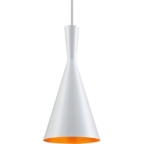 Lustre Suspension - Cloche En Verre Blanc - E27 - Hauteur 41 Cm - Diamètre 19 Cm - Câble Réglable 100 Cm - Pour Intérieur (1/5)