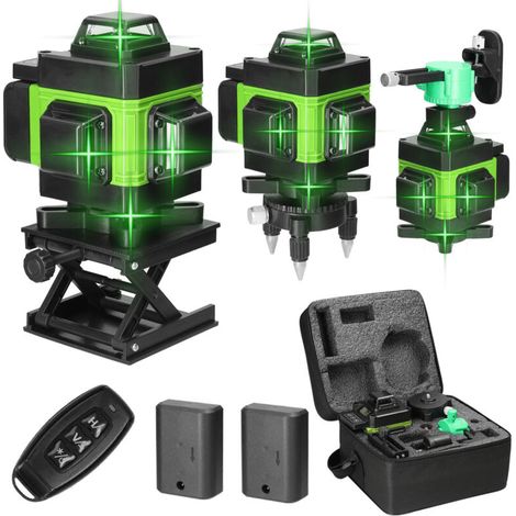 Niveau laser Multifonctionnel 4D 16 Lignes Niveau Laser 3° Machine Auto-nivelante USB Batterie au Lithium Rechargeable Outil de Nivment avec 1.5M 3-Hauteurs Réglable Alliage Barre d'Extension Trépied (1/4)