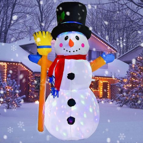 130 cm großer aufblasbarer Weihnachtsschneemann mit LED-Beleuchtung für die ganze Familie (1/5)