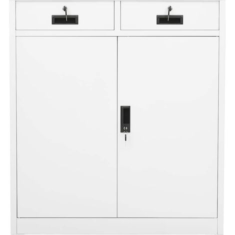 Maison Exclusive - Armario de oficina de acero blanco 90x40x102 c (1/5)
