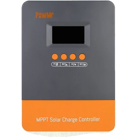 Controlador de carga solar, corriente máxima de 60 A, rango de voltaje de 12 V a 48 V, entrada fotovoltaica máxima de 160 V, pantalla LCD, grado de protección IP32. (1/5)