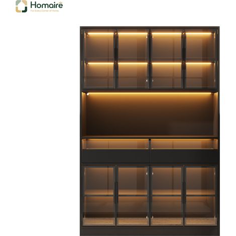 Sideboard schwarz 120 x 40 x 180 cm MDF STORAGE HOMAIRE (1/5)