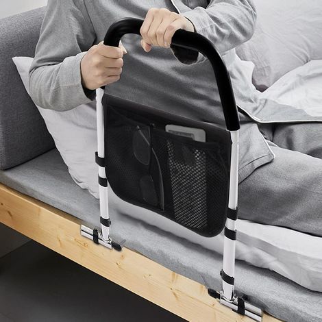 Senioren Aufstehen am Bett, Höhenverstellbar 50-58 cm, Klappbarer Design Hilfszaun, geeignet für Senioren, Schwangere und Patienten