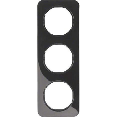 HAGER R.1 CADRE R1 3 ÉLÉMENTS NOIR BRILLANT BERKER 10132145