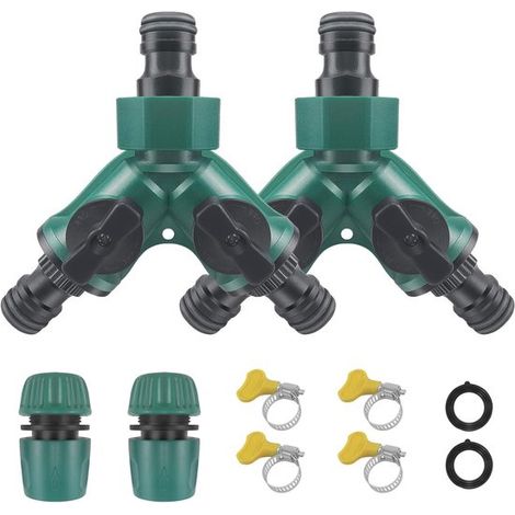 Zweiwege Schlauchverteiler Set 4 Schlauchschellen 2 Unterlegscheiben (1/5)