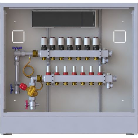 Station UnoFloor Basic 7L 7 HK, links mit WMZ-Set, 230V