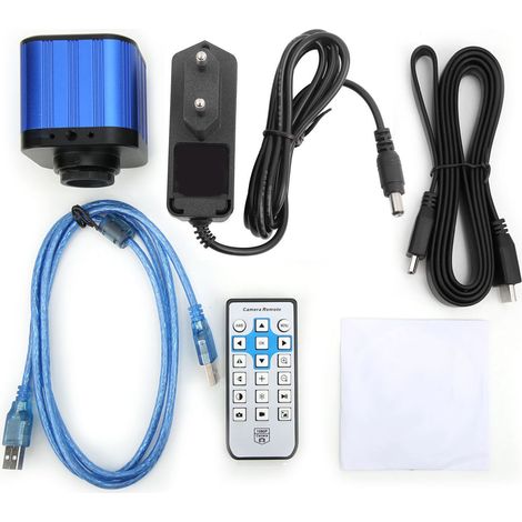 Caméra microscope industrielle numérique 4K HDMI USB avec télécommande, prise UE 100-240V, pour inspection électronique et travail de précision (1/5)