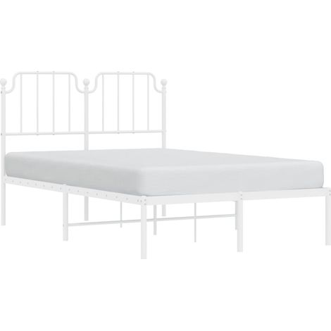 vidaXL Giroletto con Testiera Metallo Bianco 120x190 cm (1/4)