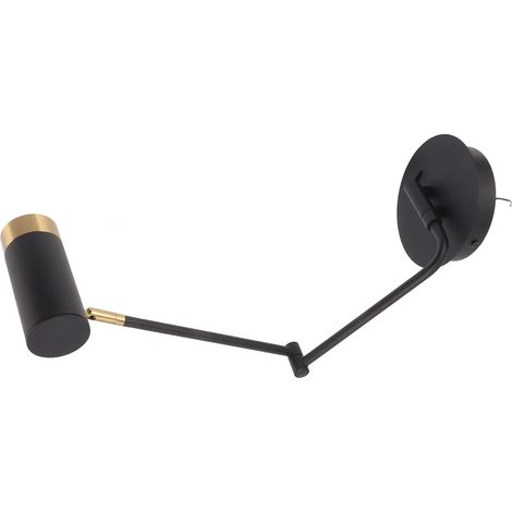 Applique murale à bras articulé, lampe de chevet avec bras articulé réglable pour chambre, salon et lecture, noir (1/5)