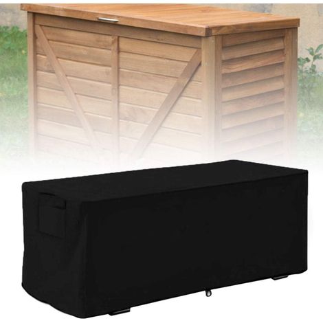 Housse de protection imperméable et résistante aux UV pour table rectangulaire d'extérieur - 123 x 62 x 55 cm (noir) (1/5)