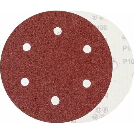 Disque de ponçage 225 mm grain P100 6 trous disques auto-agrippants, 10 tampons de papier abrasif ronds pour ponceuse à cloison sèche,Ponceuse Girafe,Ponceuse Murale - Crezuo (1/4)
