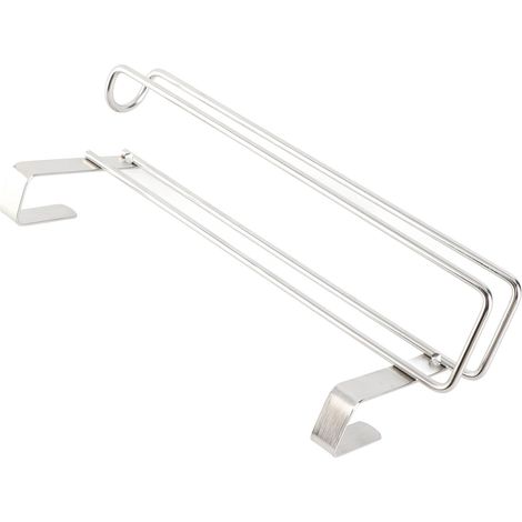 Durable Stainless Steel Over the Door Towel Rack Easy to (1/4)