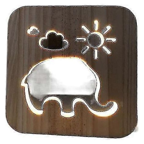 Lampe en bois 3D en bois, veilleuse enfant en forme d'animal, éclairage d'ambiance LED décoratif (taille : c) (1/5)