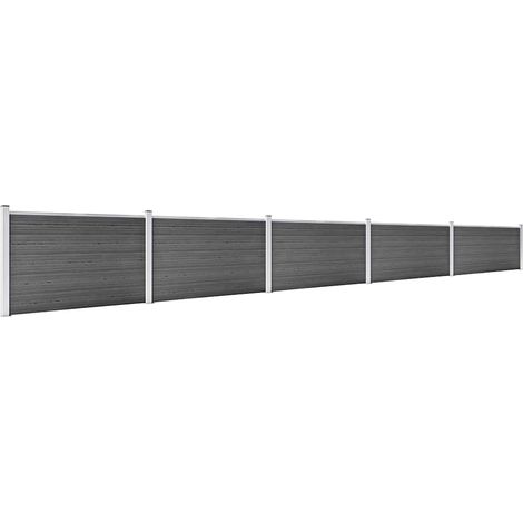 Maison Exclusive - Zaunelement Set WPC 872x105 cm Schwarz (1/5)