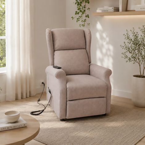 POLTRONA RELAX 2 MOTORI ELETTRICI BEIGE IN TESSUTO