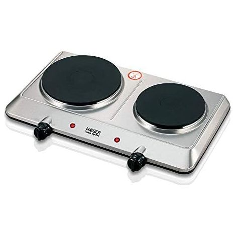 Haeger HP-02S.015A hobs Acero inoxidable Encimera 45.5 cm Quemador en espiral 2 zona(s) (1/4)