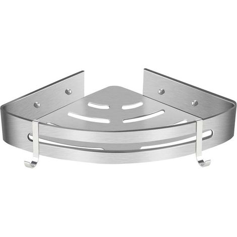 Étagère murale triangulaire d'angle pour salle de bain, rangement pour articles de toilette, simple couche (1/5)