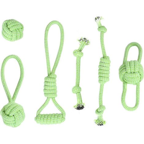 Lot de 6 jouets interactifs en corde pour chiens de petites, moyennes et grandes races (1/4)