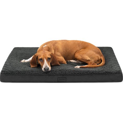 lionto orthopädisches Hundebett, 91x69x8 cm, für Hunde & Katzen, schwarz (1/5)