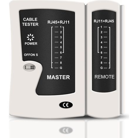Testeur de câbles, testeur de câbles réseau pour câbles patch RJ45 RJ11, testeur de câbles LAN, testeur de câbles téléphoniques, testeur de câbles Cat5, Cat6, Cat6A, Cat7