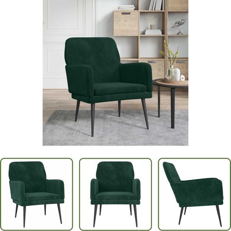 Samt -  Sessel Dunkelgrün 62x79x79 cm Samt
