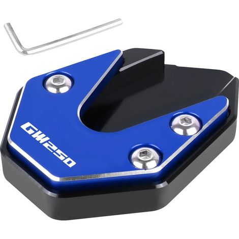 (bleu-GW250) Compatible avec les motos SUZUKI GW250 GSX250R GSX 250 R 2021-2023 DL250 : plaque de support de béquille latérale, extension de béquille MaxPower (1/4)