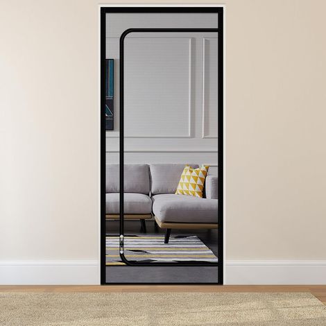 Moustiquaire noire pour chat 100 x 210 cm avec fermeture éclair et rideau en maille pour salon, chambre, cuisine, terrasse (1/5)