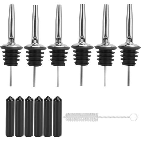 Bouchon Verseur Inox avec Brosse pour Bouteille de Vin - Étanche et Classique (1/5)