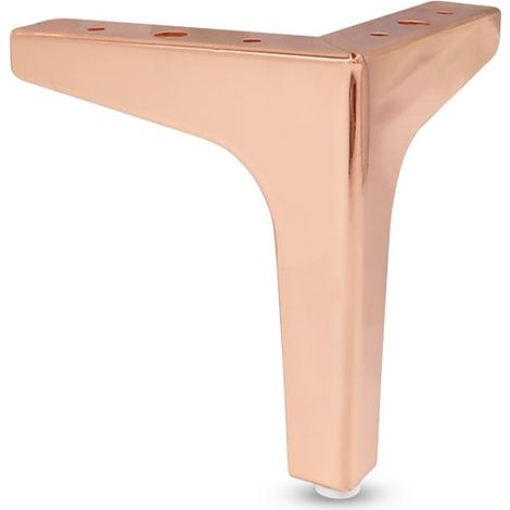 Lot de 4 pieds de canapé en métal de 10 cm, style contemporain (or rose) (1/4)