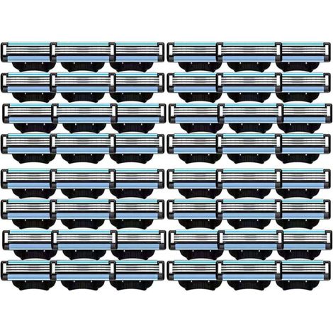Recharges de Lames de Rasoir 48 Pièces Compatibles Mach 3 Manuelles