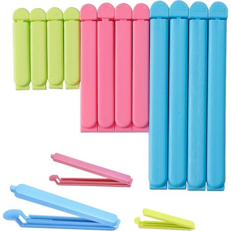 12 Pieces Food Bag Tongs 2.8/4.3/16 cm (1/5)