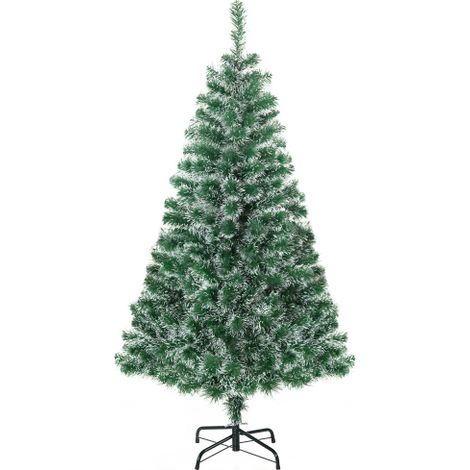 Artificial Christmas tree 1.5m Christmas tree with 416 branches and sturdy metal base made of green PET for holiday decoration (1/5)