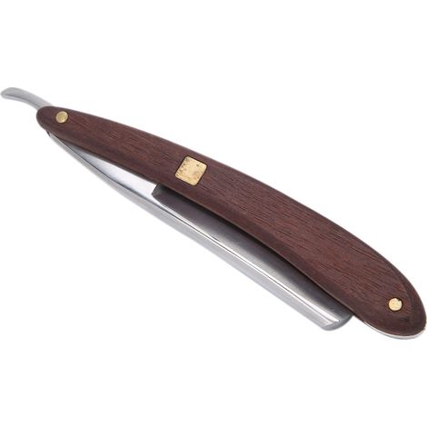 Porte-lames de rasoir de voyage pliable avec étui en cuir synthétique marron pour rasoir de sécurité (1/5)