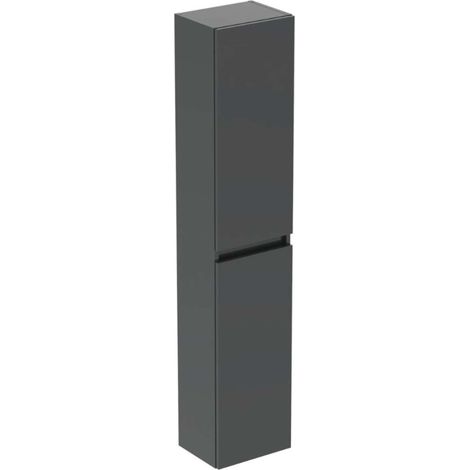 Ideal Standard Eurovit+ - Armadio alto, 150x30x24 cm, 2 ante, cerniere a sx/dx, grigio lucido R0268TI