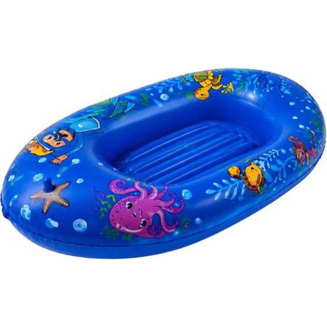 Bateau gonflable SIROCO bleu de 107 cm à motif marin - Fond gonflable - 107 cm - PVC résistant (1/5)