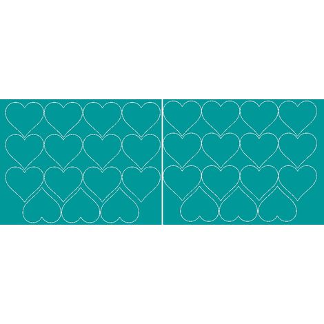Adesivi a forma di cuore per San Valentino, 6 cm, 30 pezzi, turchese opaco