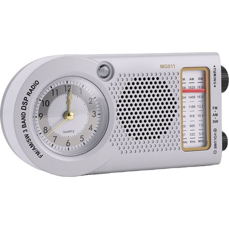 Poste radio portable multibandes FM AM SW à batterie rechargeable avec horloge haut-parleur 3W pour musique actualités trafic argent (1/5)