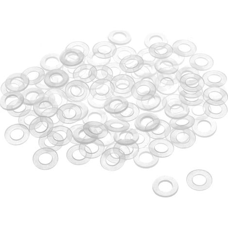 Rondelle Nylon Plat Joint Étanchéité M5 10mm OD 5mm ID 1mm Épaisseur pour Robinet Tuyau Eau Transparent Paquet de 200 (1/5)