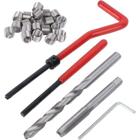 Kit di riparazione filettature Ulisem da 25 pezzi, inserti filettati M7 con custodia portatile in plastica. (1/4)