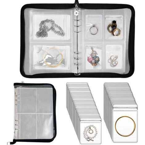Beyamis Organisateur bijoux voyage – 120 compartiments, 75 pochettes, PVC (1/5)