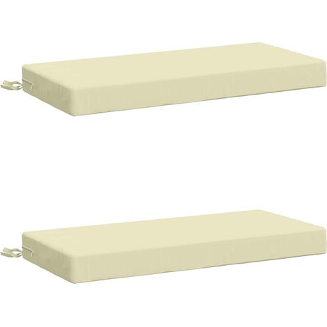 Coussins de banc 2 pièces SOEST 2 pc 100 % polyester Crème vidaXL