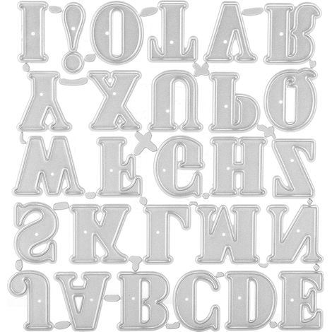 1 set matrices de découpe alphabet Divers accessoire de portail, acier au carbone, lettres majuscules, loisirs créatifs (1/5)