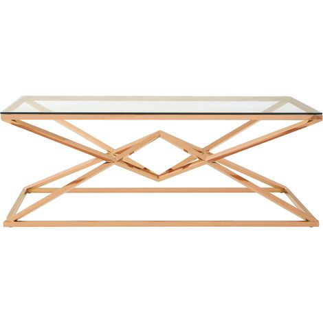 Interiors by Premier Stunning Corseted Rose Gold Coffee Table, Geometric Design Display Table, Easily Maintained Decorative Table (1/5)