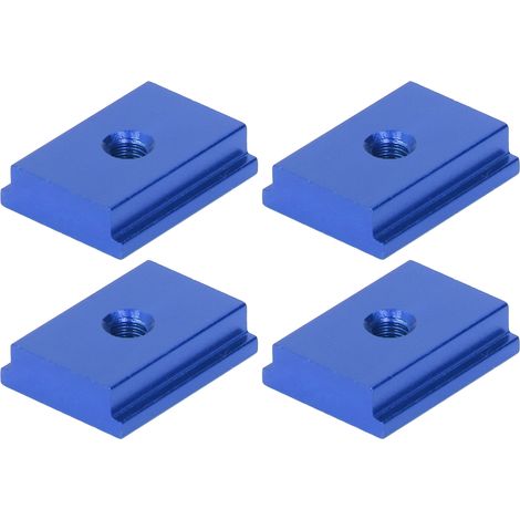 Lot de 4 écrous coulissants en T en alliage d'aluminium pour menuiserie et sciage, série 30 M6 bleus (1/5)