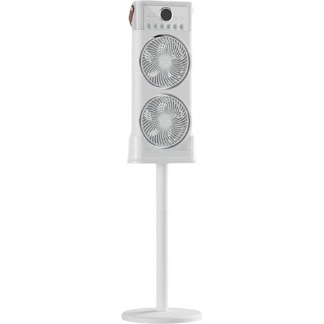 Humidificador con doble ventilador, apto para uso interior y exterior (blanco), con base y enchufable. (1/5)