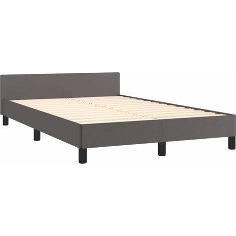 Bettgestell ohne Matratze Grau 120x190 cm Kunstleder vidaXL (1/4)