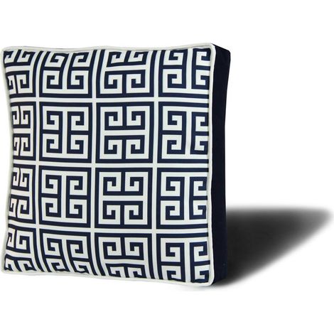 Galette de chaise rembourrée bleu foncé – motif rétro IZMIR (1/3)